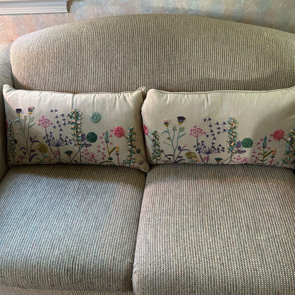 Two Embroidered Secret Celebrity Bolster Pillows